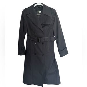 Vintage Sterlingwear of Boston All Weather  long Black Trench Coat Sz M